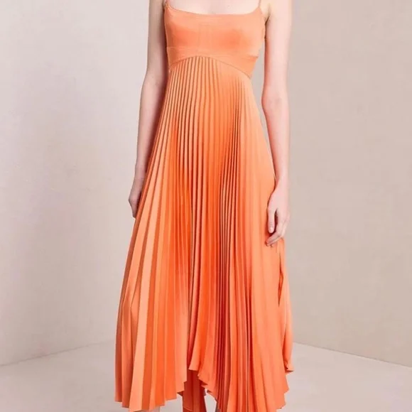 ALC Pleated Orange Dress - Picture 6 of 6